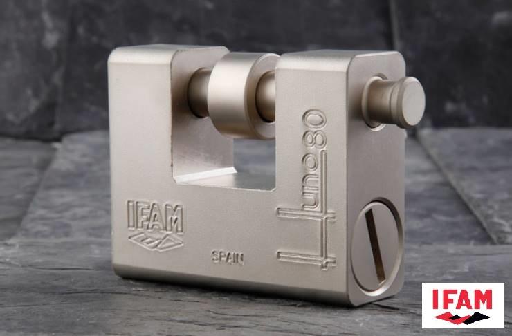 Cadenas blinde haute securite ifam huno80 avec anse de 14 mm