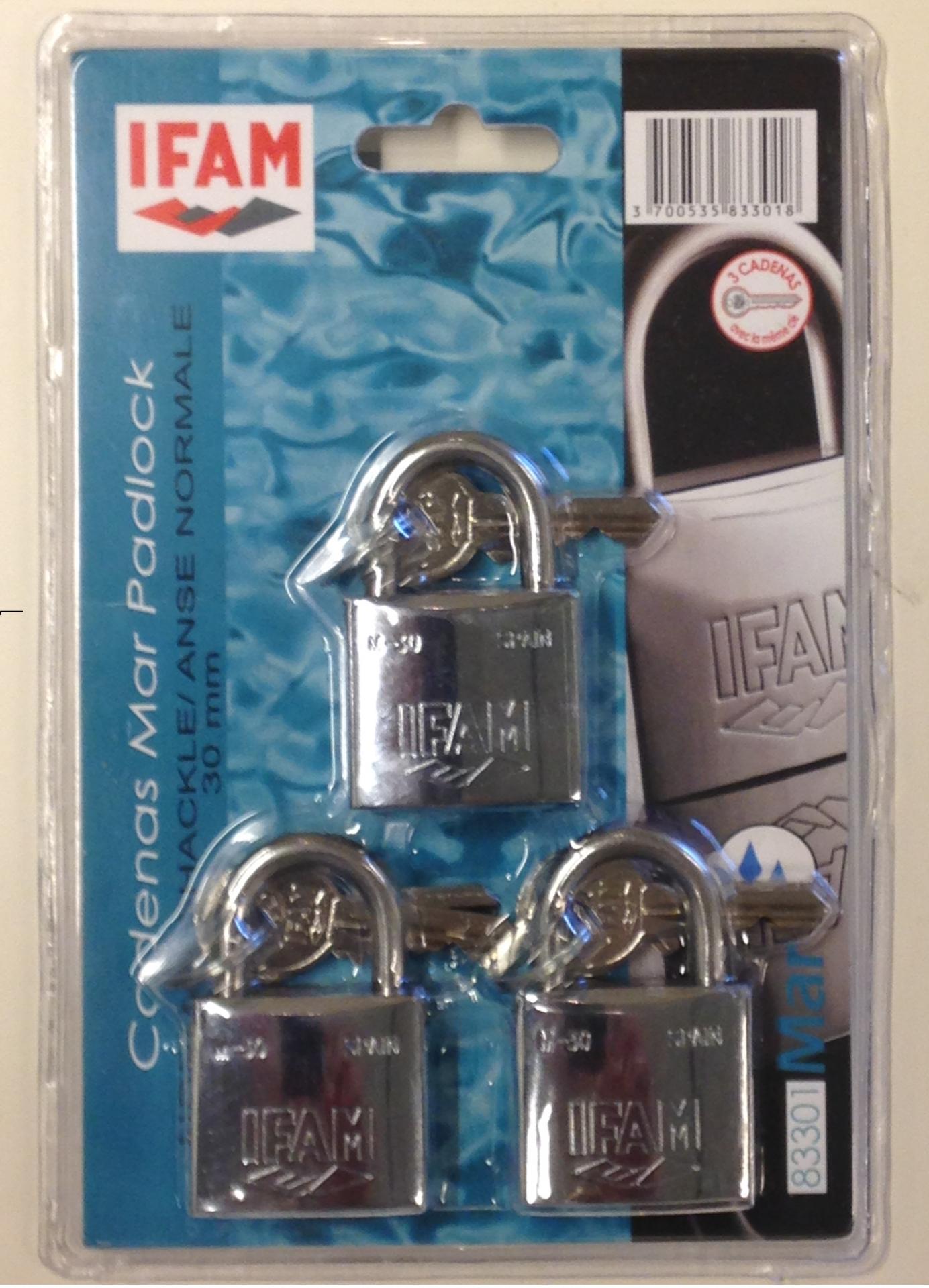 Cadenas marine inox m 30 ifam lot de 3 cadenas