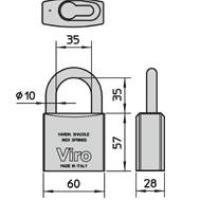 Cadenas viro 304 mc pour demi cylindre dimensions