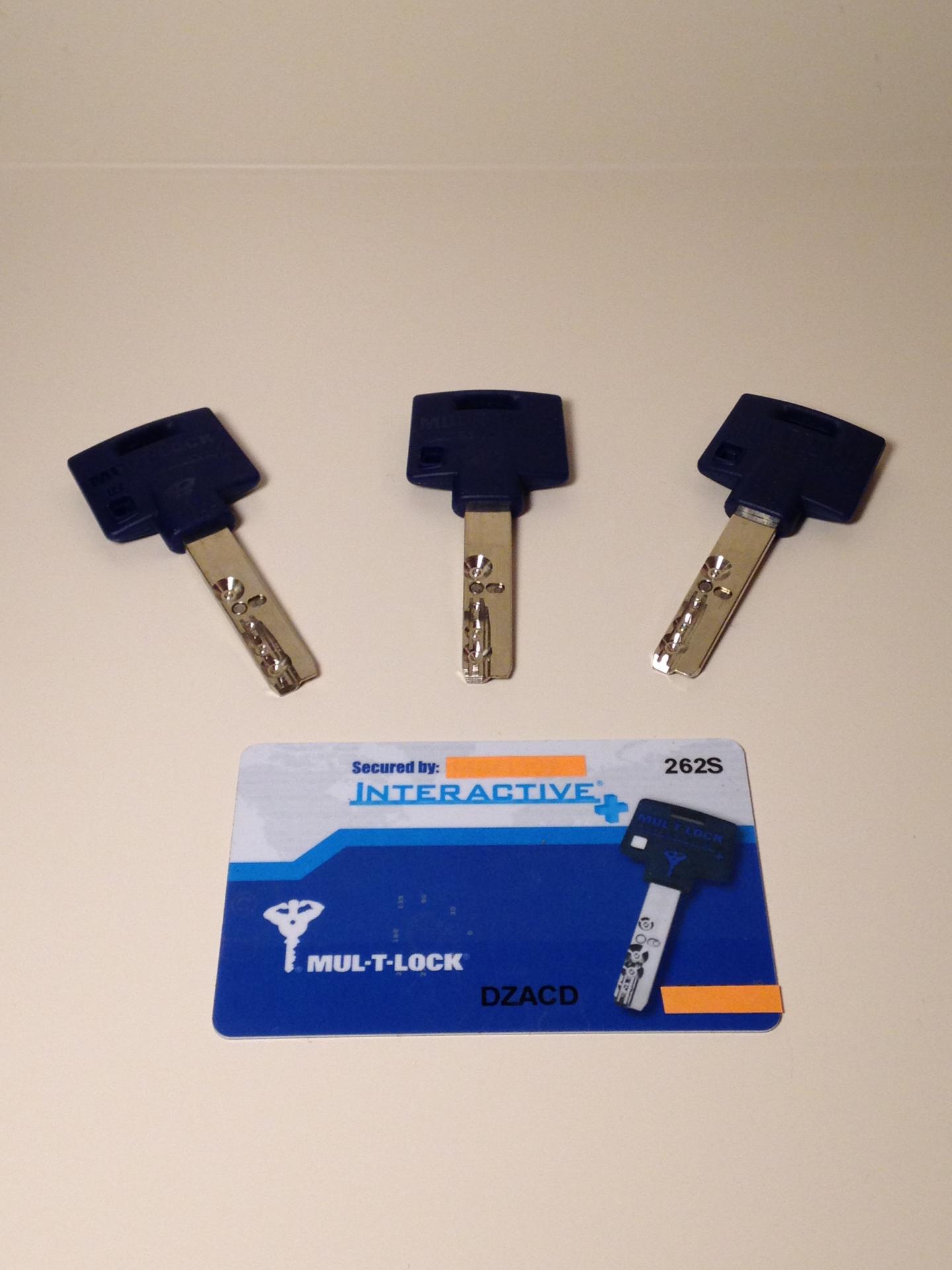 Clef + carte de proproété Cadenas Haute Sécurité  MUL-T-LOCK  CAD-C13 REG