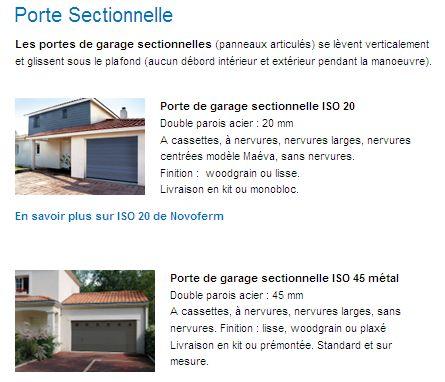 Portes de garage sectionnelle