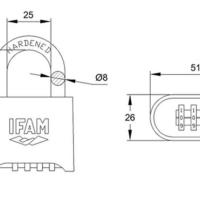 Dimensions et schema cadenas a combinaison ifam pr50