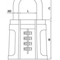 Dimensions et schema du cadenas ifam black force a combinaison