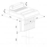 Dimensions et schema du sabot butee de sol excentre ogs locinox pour portail battant alu acier bois
