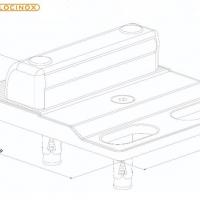 Dimensions et schema du sabot butee de sol reglable locinox pour portail battant alu acier bois
