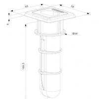 Dimensions et schema du sabot de sol economique egs locinox pour portail battant alu acier bois