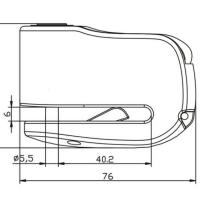 Dimensions et schema bloc disque storm mini alarme sonore 110 db ifam pour moto et scooter 2 roues quad