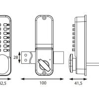 Dimensions serrure a code mca200 ifam en applique