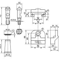 Dimensions serrure antivol viro 696 pour portes de garage basculantes debordantes