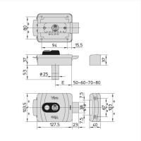 Dimensions serrure electrique viro v9083 a bouton ref 9083 0794 p