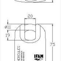 Dimensions Cadenas Haute Securite IFAM Hercule A