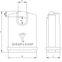 Dimensions cadenas mul-t-lock CAD-E 14 H