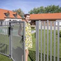 Ferme portail portillon grille acier locinox lion 