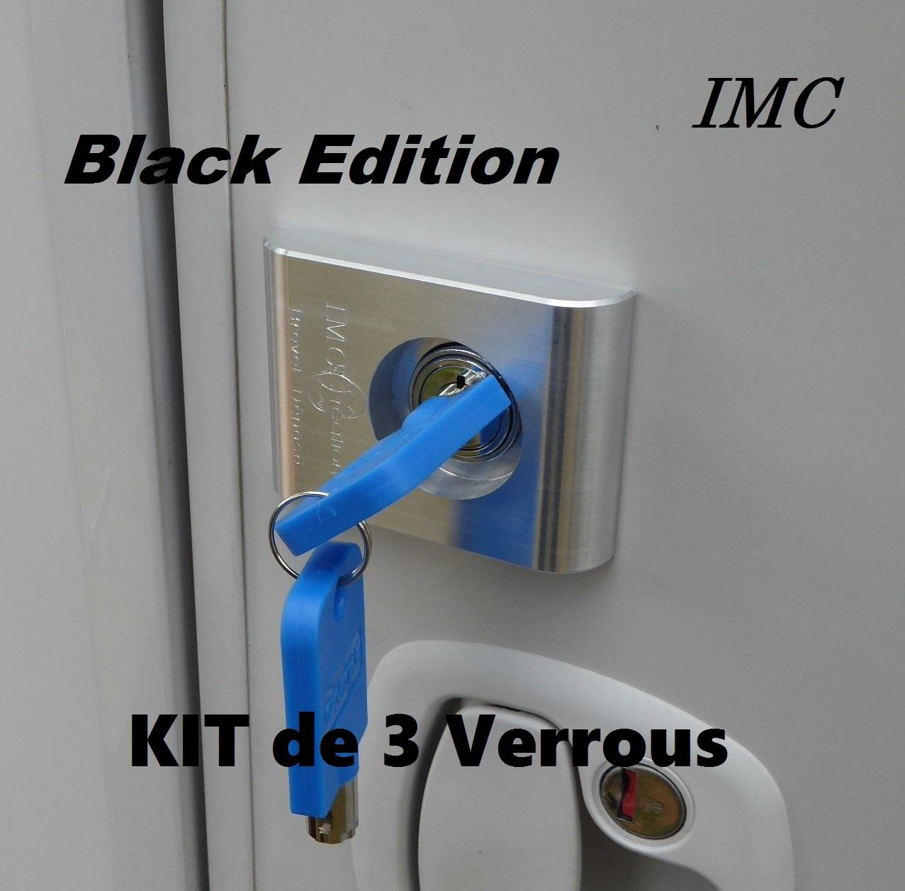 Kit de 3 verrous NOIR IMC 2210 pour coffre et soute de camping car