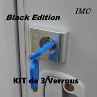 Kit de 3 verrous integres noir pour coffre de camping car imc 2210b 3