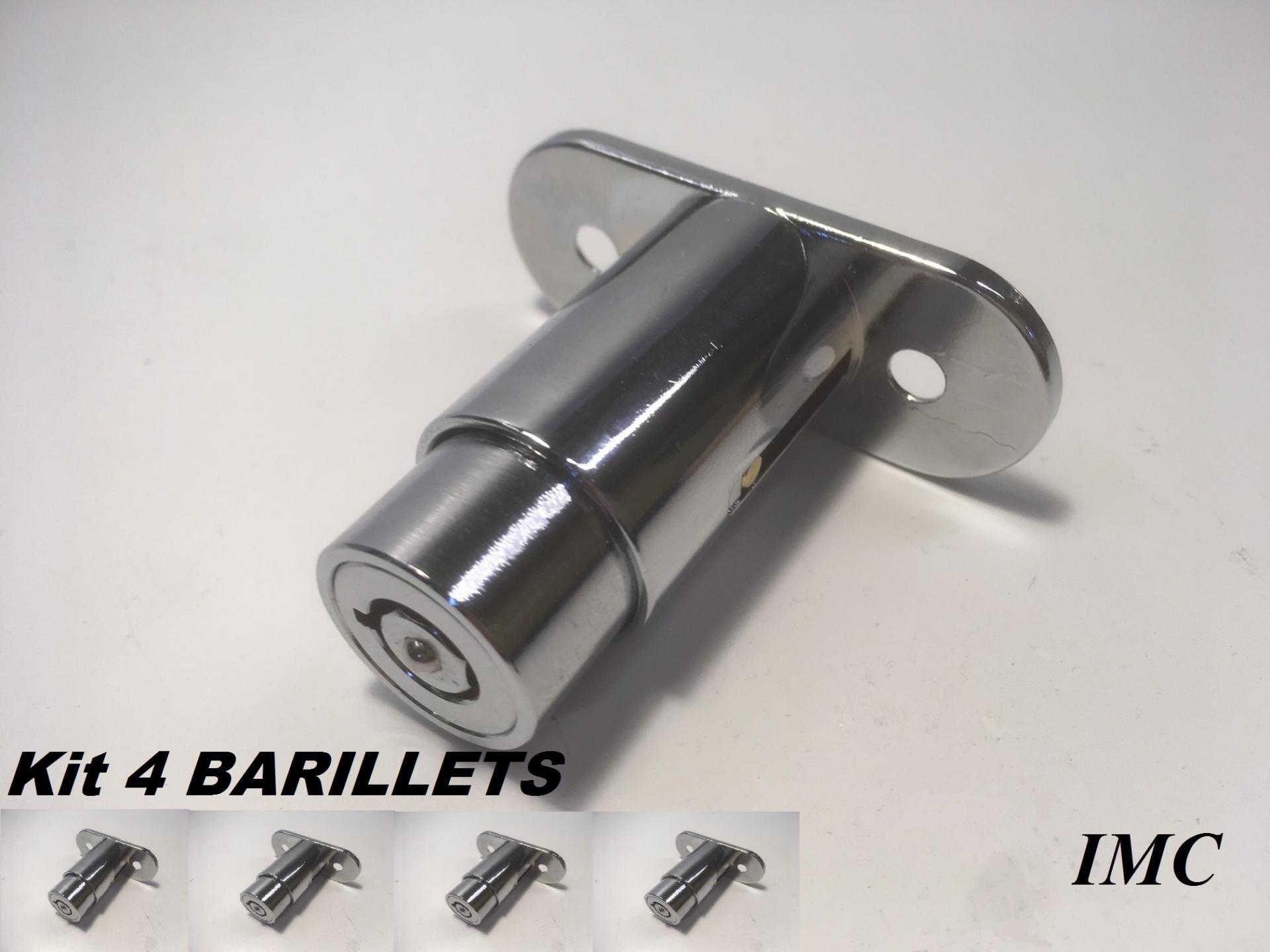 Kit de 4 cylindres barillets 1529 de rechange pour verrou imc