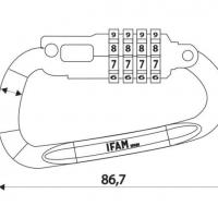 Mousqueton a code avec cable hook ifam pour securiser les valises casque sac a dos 