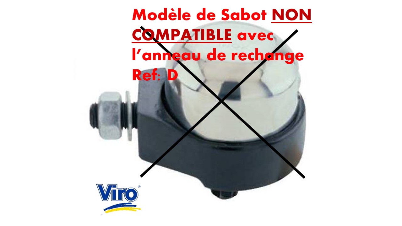 Sabot viro non compatible avec l anneau de rechange d