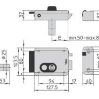 Serrure electrique viro v8972 v97 droite a bouton dimensions