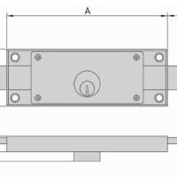 Dimensions Serrure pour rideaux metalliques et portes de garage, VIRO 8231.9