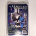 Set imc 1585b noir avec 3 verrous pour camping car et caravane