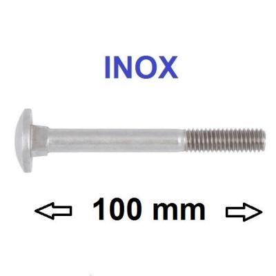 Vis tete ronde et collet carre inox 8x100 