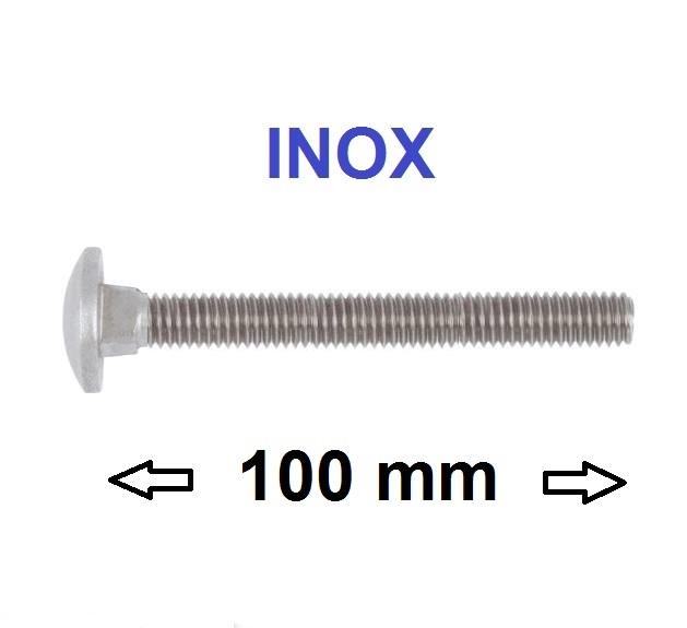 Vis tete ronde et collet carre inox 8x100 copie